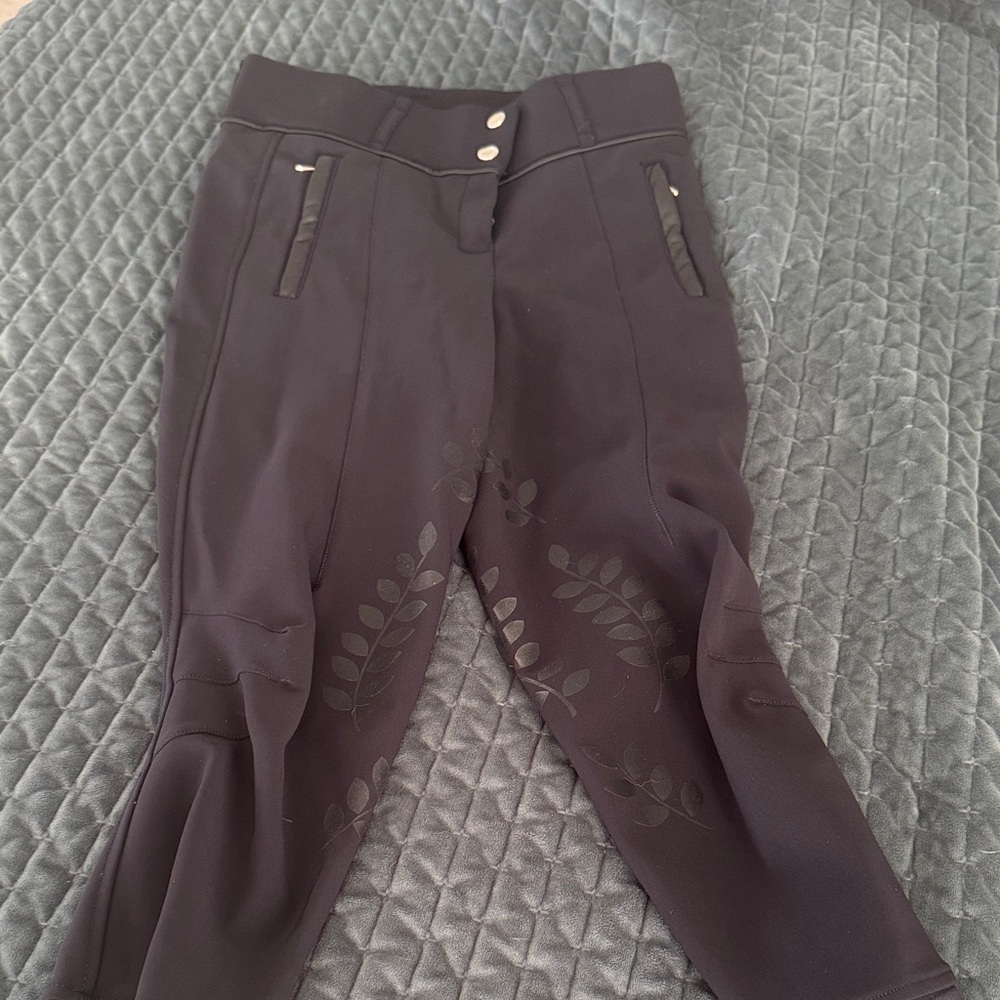 PS of Sweden Riding Breeches with Silicone Floral Grip 34 navy